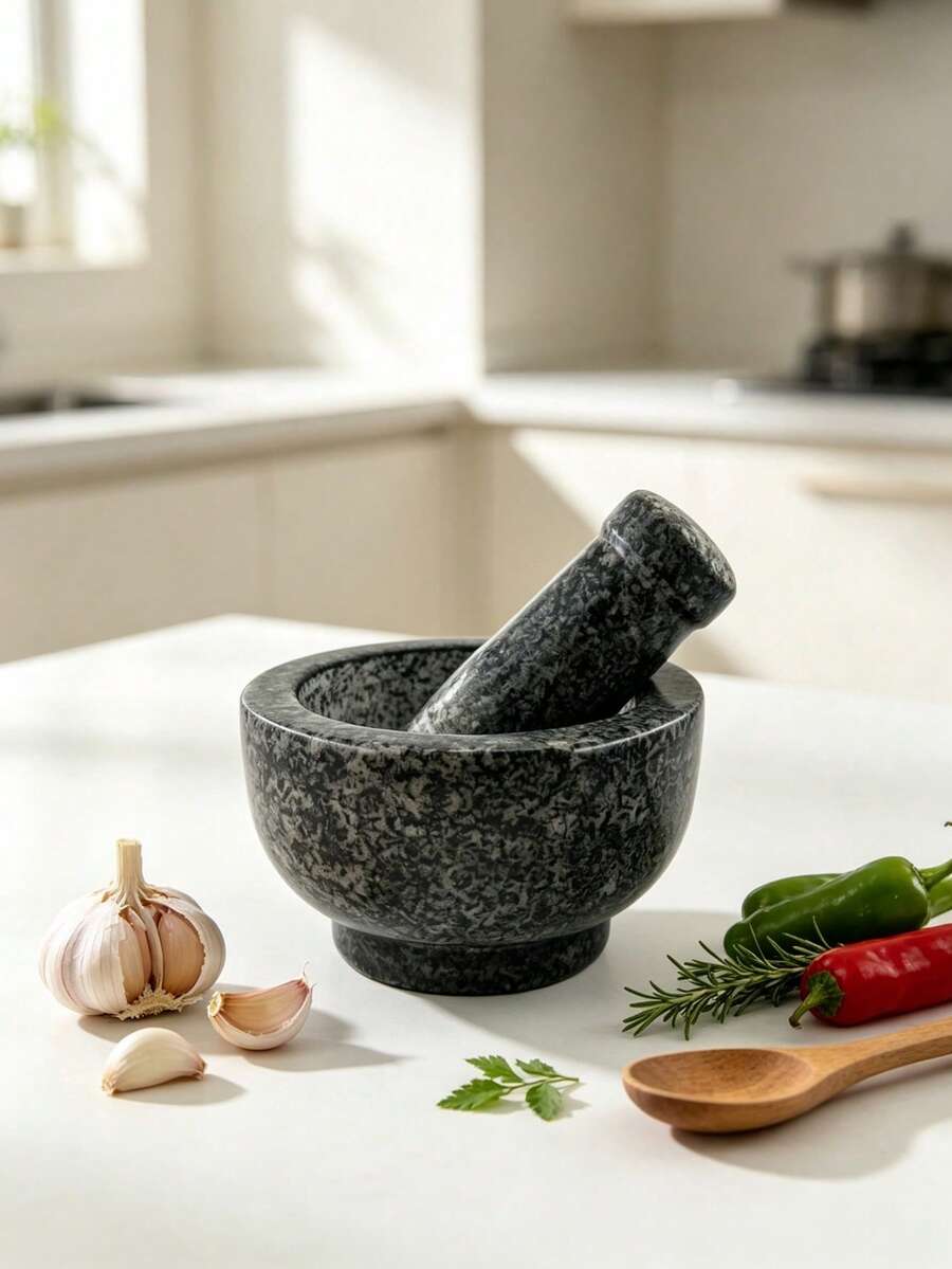 أداة طحن الثوم، متوفرة بحجمين. لطحن الثوم وطحن التوابل، تتميز بأنسجة طبيعية. مثالية للاستخدام المنزلي في هرس طعام الأطفال والتوابل. - لون عشوائي - مشاهدة 1