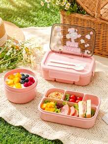 SEAL LOCK Cartoon Cute Lunch Box, Large Capacity School Lunch Box, Bento Box - Built-In Utensils, Microwave (Remove Lid), Lunch Bag, Suitable For Home, School, Office, Travel, Back To School, Outdoor Picnic - Multicolor - View 3