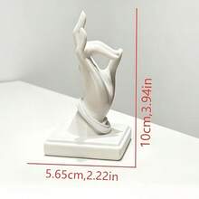 Buddha Hand Shaped Incense Holder, Minimalist White Aromatherapy Stand, Zen Decor Craft For Living Room And Tea Room - 1PC - View 2