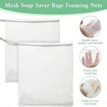 1/5/10pcs White Drawstring Mesh Soap Bags, Exfoliating Soap Holder Storage Bags, Convenient Storage, Suitable For Daily Bathing And Cleaning - Multicolor - View 15