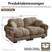 Sofa Brown Made Of Chenille For Living Room - 棕色雙人座 - 查看 4