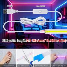 Indoor LED Light Strip With Button Switch, USB LED Light Strip 1-5M 10M, Suitable For Living Room Background Lighting, Easy To Install And Decorate, Cuttable, Applicable For Various Festivals, Halloween, Christmas - Multicolor - View 5