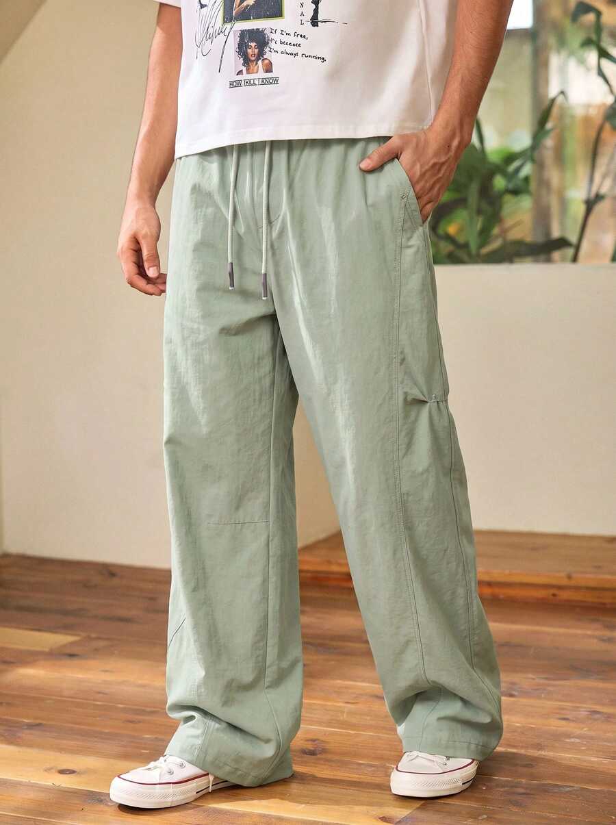 Whitmere Men's Casual Cargo Pants, Long Pants For Autumn/Winter, Daily Wear, Outdoor Commuting, Fashionable Joggers - Mint Blue - View 1