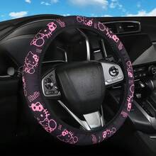 SANRIO 1Pc Hello Kitty Steering Wheel Cover Thickened Neoprene Universal, Car Additions For Cars SUV Etc, Hello Kitty Design Car Interior Additions, Add Brightness To Car Interior, Great Gift For Family And Friends - A - View 11