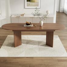 Dining Table Brown Made Of Wood For Dining Room And Kitchen - 胡桃木 - 查看 3