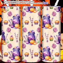 1pc, Halloween 20oz Stainless Steel Straight Tumbler With Lid And Straw, Pumpkin, Candy, Can Pattern, Vacuum Insulated Slim Coffee Cup, Halloween Party Decoration, Holiday Birthday, Suitable Home Kitchen - XAH3719 - View 11