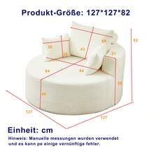 Beige 1 Seat Sofa - Chenille Fabric, No Assembly Required For Living Room - Beige 1 Seat - View 3