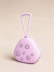 1PC 1PC Triangle Makeup Puff Storage Case, Portable PP Cosmetic Sponge Holder With Mirror, Cute Pink Purple Design Hanging Powder Puff Container, Dustproof Beauty Organizer For Travel Daily Makeup, Party Events And Home Use - Multicolor - View 6