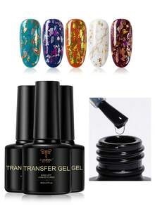 COLOURSMILE Starry Sky Foil Transfer Gel, Stiker Foil Kuku Perekat Kuat, Gel Perawatan Kuku yang Dikeringkan dengan Lampu LED - Clear - View 1