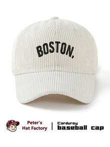 1pc Unisex Semi-Circle BOST Embroidered Corduroy Baseball Cap, Fashionable Sports Duck Bill Hat, Sun Protection Breathable Outdoor Hat, Adjustable Hat Circumference, Suitable For Outdoor Sports, Camping, Climbing, Fishing - A - View 11