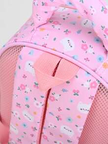 Nueva mochila estilo universitario ligera cómoda linda gato bolso de hombro estudiante mochila de campus simple versátil - Rosa Pálido - Ver 7