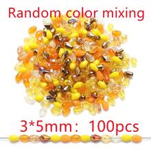 100颗/包 3*5mm 中心孔水滴形玻璃珠，颜色混装，DIY珠宝制作材料，适用于鞋子、衣服、帽子、包包、配饰、头饰、腰链、钥匙扣、手机挂件等。 - 3*5mm中孔水滴 - 查看 26