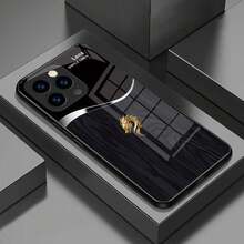 Phone Case: For IPhone16 15 14 13 12 11 Pro Max  Plus Tempered Glass Case,  Dragon Head -Grain Pattern Design, Simple And Elegant - 黑色1 - 查看 4