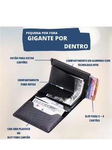 HYQ2092Carteira RFID De Fibra De Carbono-Porta-Cartões Com Proteção Antirroubo - Peça única - Visão 4
