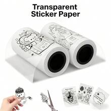 2 Rolls Of Transparent Self-Adhesive Thermal Paper: 57Mm X 25Mm, Compatible With Most Printers, Thermal Printer Transparent Stickers, Suitable For Photo, Checklist, Label, Label Printing, Photo Stickers, Transparent Adhesive - View 3