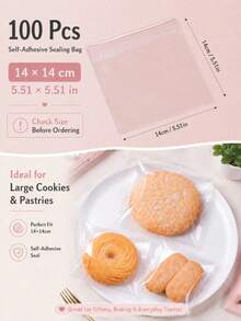 Transparent Self-Adhesive Baking Packaging Bags, Multiple Sizes OPP Dessert Bags, Suitable For Cookies, Pastries And Handmade Snacks, National Day Gift Giving Event, Saudi Arabia National Day - Multicolor - View 12