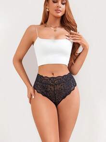 5 Packs Star Print Sexy Women's High Waist Thongs, Popular Fall Colors - Multicolor - View 2