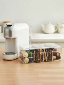 1-Compartment Tea Bag Storage Box With Hinged Lid, Transparent Stackable Tea Storage Box, 4-Compartment Plastic Tea Bag Storage Box, Suitable For Kitchen And Countertop - Transparent - View 9