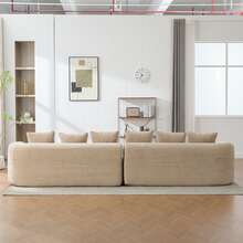 Sectional Sofa Khaki 6 Seat Made Of Chenille For Living Room And Lounge - Khaki 6 Seat - View 1