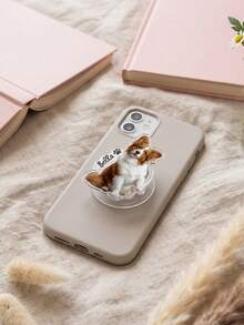 1pc Personalized Dog Or Cat Cute Design Phone Grip Holder, Custom Photo And Text Phone Grip, Funny Pet Grip, Unique Gift For Pet Lover - Multicolor - View 5