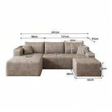 Sofa Camel 4 Seat Made Of Fabric For Living Room - 駱駝色 4 人座 - 查看 8