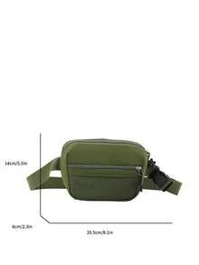 Lightweight Nylon Small Square Bag, Minimalist Mesh Compartment Crossbody Bag, Adjustable Wide Strap Outdoor Casual Phone Pouch, Suitable For Daily Use - A - View 3
