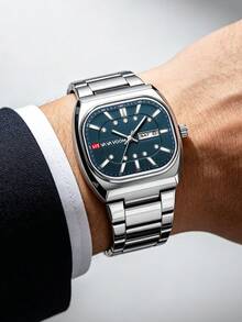 Jam Tangan Bisnis Fashion Pria VA VA VOOM, Dengan Fungsi Tanggal dan Hari dalam Seminggu, Layar Bercahaya, Kemasan Kotak Hadiah Elegan, Hadiah Sempurna untuk Pria - Satu-Ukuran - View 6