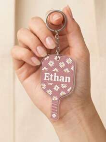 1pc Custom Text Pickleball Paddle Shape Keychain, Personalized Cute Sport Accessory Bag Tag Gift For Pickleball Player, Tournament Souvenir - Multicolor - View 9