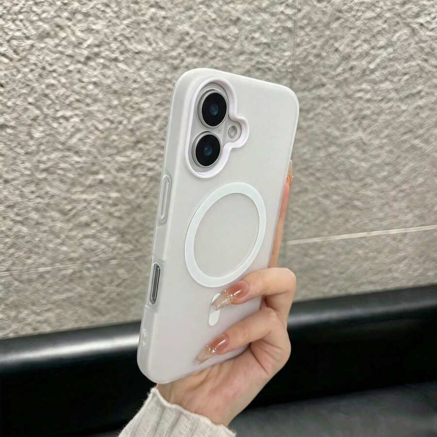 夏季清新色果凍感 2 合 1 磁吸手機殼,適用於 iPhone 16 17 16e 17e,磨砂防摔硬殼,適用於 iPhone 15 14 13 11 16 Pro Max 17 Pro Max 12 - 白色 - 查看 1
