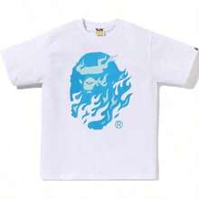 Camiseta de manga corta para hombre con estampado de cabeza de mono en llamas - estilo1 - Ver 7