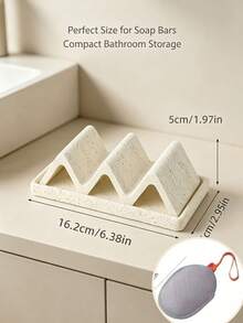 Unique Modern Design Wavy Soap Dish, Faux Agate With Base Soap Box Soap Holder Soap Tray, Suitable For Shower, Countertop, Kitchen Sink, Anti-Slip Soap Rack, Rust-Proof Soap Storage Box, Suitable For Home And Hotel - Multicolor - View 7