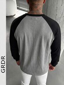 GRDR 男士休閒長袖上衣，適合日常穿著，適用於秋冬戶外活動 - 黑色 - 查看 9
