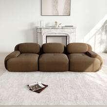 Sofa Brown Made Of Corduroy For Living Room And Lounge - Brown 3 Seat - View 2