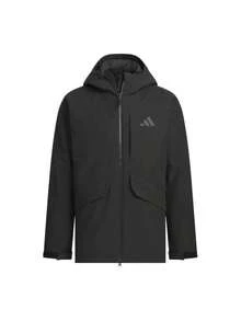 Adidas Men's Sports Down Jacket Hooded Coat 2 Pieces Set With Detachable Down Jacket Inner Liner JY4215 - Black - View 1