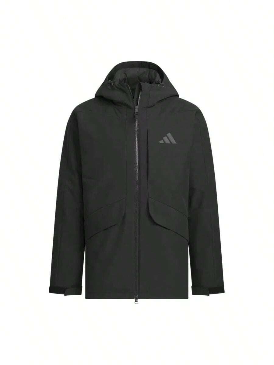 Adidas Men's Sports Down Jacket Hooded Coat 2 Pieces Set With Detachable Down Jacket Inner Liner JY4215 - Black - View 1