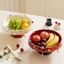 Creative Fruit Tray With Forks, Living Room Coffee Table Snack Plate, Luxury Fruit Bowl, Fruit Colander, Random Fork Color - Multicolor - View 2