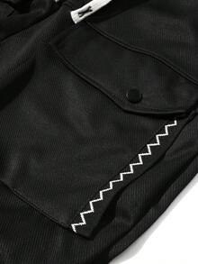 Men's Spring/Autumn New Drawstring Fashion Casual Sports Long Pants, Unisex, Suitable For Spring/Autumn - Black - View 5