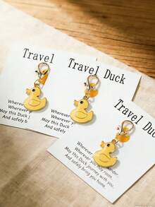 10pcs Cute Yellow Ducklings With Cards Printed With Encouraging, Comforting Or Inspirational Words To Express Love And Care - Multicolor - View 2