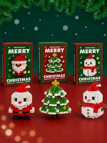 Christmas Mini Building Block Set, Santa Claus Snowman Reindeer Christmas Tree Building Model, DIY Assembly Educational Toy, Holiday Desktop Decor, Suitable For Children And Collectors As Holiday Gift - Multicolor - View 14