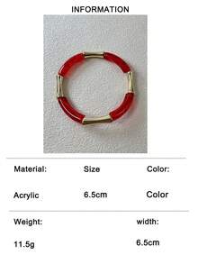 1 pieza/Pulsera de estilo bohemio con articulación de bambú acrílico dopamina, adecuada para mujeres con atuendo Y2K, regalo de joyería de estilo callejero - Multicolor - Ver 14