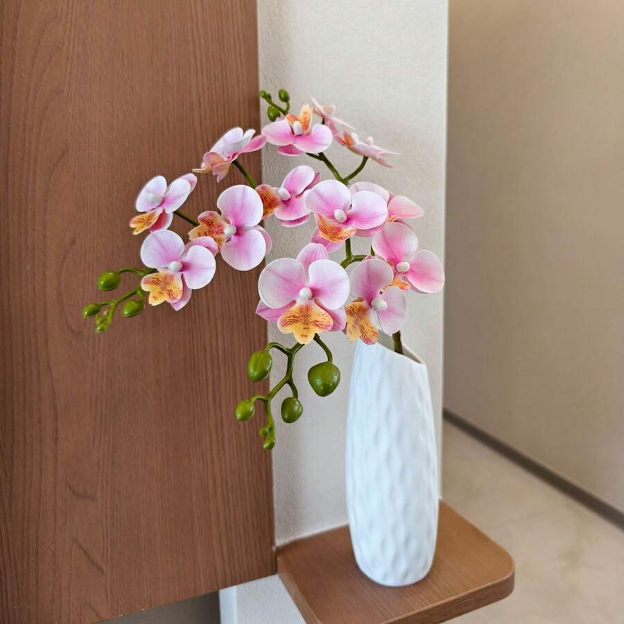 1PC--Premium-Look Artificial Phalaenopsis Orchids-Perfect For Living Rooms, Bay Windows, Entryways, Wedding Arrangements, And General Decor. - Multicolor - View 1