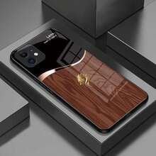 حافظة هاتف: ل- 16 15 14 13 12 11 Pro Max Plus، حافظة زجاجية مقسّاة، تصميم رأس التنين - نمط الحبوب، بسيطة وأنيقة - أسود 3 - مشاهدة 3