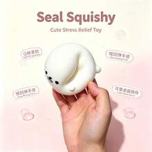 1PC 8cm Rounded Shape Squishy Toy, Super Soft Moist Slow Rebound Stress Relief Sensory Fidget Toy For Adults & Teens, Desktop Decor Home Office, Gift For Birthday Halloween Christmas - Multicolor - View 3