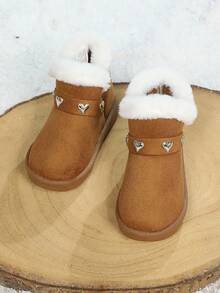 1 Pair Kids Winter Snow Boots Fashion Minimalist Ball Pendant Student Children Boots - Khaki - View 4
