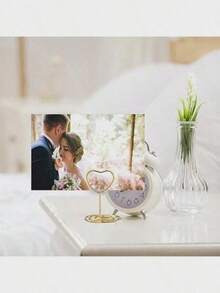 5/10/20 Pieces Gold Table Number Card Holders, Heart-Shaped Table Number Photo Frames, Table Card Stands, Paper Menu Clips, Green Watercolor Style Table Cards, Perfect For Wedding And Party Seating Arrangements, Foldable And Convenient. - Multicolor - View 11