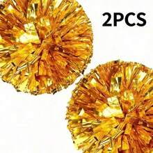 2pcs Cheerleading Pompoms, Dance Performance Props, Square Dance Game Props, Suitable For Football, Basketball, Rugby And Sports Performances, Team Sports, Dance And Cheerleading Performance Props - Multicolor - View 5