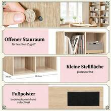Stylisches Offener Aktenschrank,Lageregal,Würfelregal,Display-Regal,Sideboard Im Esszimmer,Stehender Bücherregal(Nur Mit Würfelregal) - Multicolor - View 8