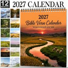 2027 Christian Wall Calendar With Bible Verses, Printed Monthly Calendar - Fun 2027 Wall Calendar With Humorous Monthly Designs, Suitable For Office And Home Decor - 2027 Landscape Calendar - View 2