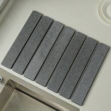 1pc Quick-Drying Dish Drying Mat, Diatomaceous Earth Absorbent Kitchen Countertop Storage Mat, Rollable Dish Drying Rack, Non-Slip Sink Side Mat - Multicolor - View 6