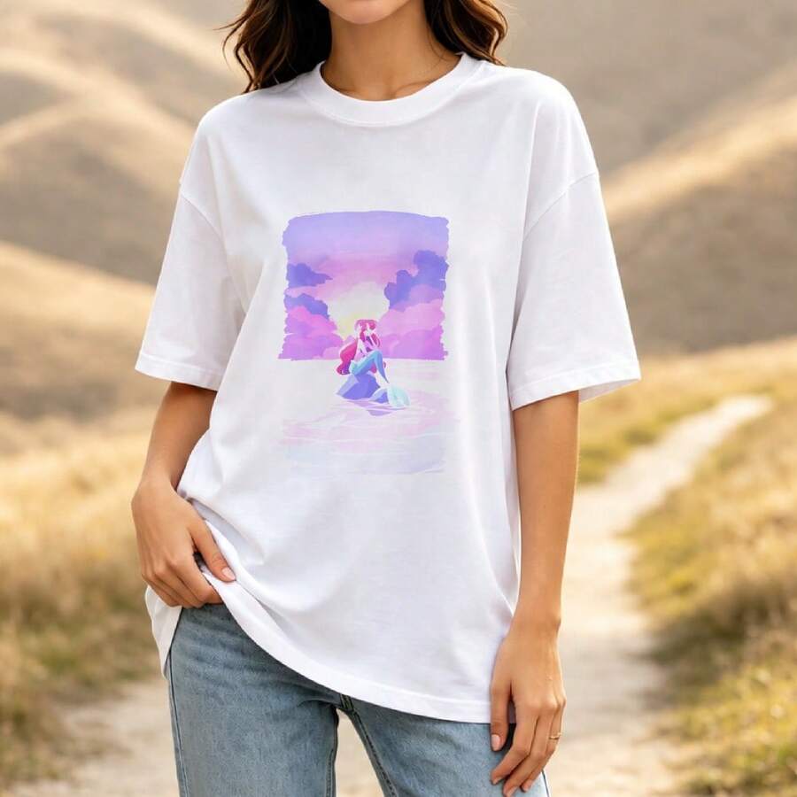 Game Watch Party Cartoon Graphic Unisex Oversized Cotton Tee, Breathable Retro Character Print Short Sleeve Top, Friend Gathering Shirt - 白色 - 查看 1